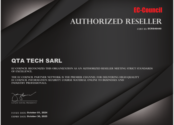 QTA TECH becomes an authorized reseller of EC-Council, a global leader in cybersecurity.